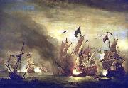 Willem Van de Velde The Younger Royal James  at the Battle of Solebay oil on canvas